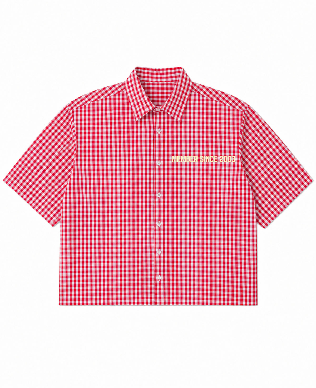 Red Picnic Oxford Boxy Shirt Front Design